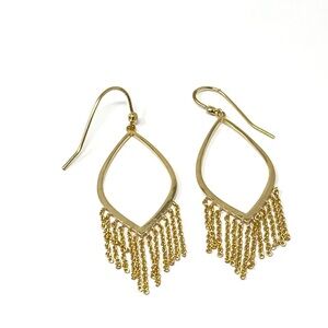 New Anthropologie Gold Fringe Drop Bohemian Earrings